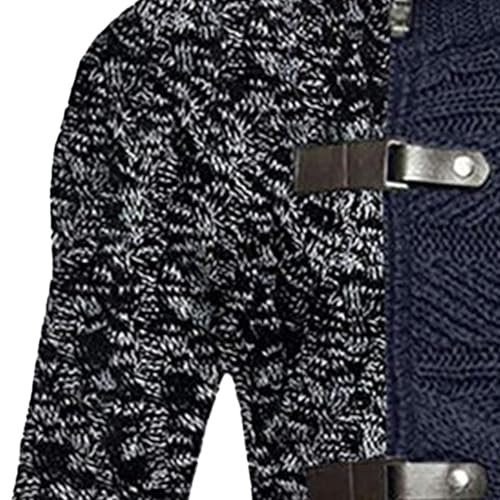 JEKE-DG Men's Turtleneck Zipper Front Knitted Sweater Slim Fit Cable Cardigan Sweater Casual Fashion Long Sleeve Sweaters3