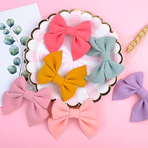 Choicbaby 143 32Pcs/16Colors 3.5 Inches Baby Girls Hair Bows Clips Alligator Clips Felt Woolen Hair Barrettes Hair Accessories thumb #5