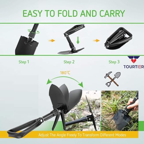 Image of Outdoor Camping Shovel, Three-Folding Tool for Camping, Hiking, Backpacking, Gardening, Beach (Shovels-B)