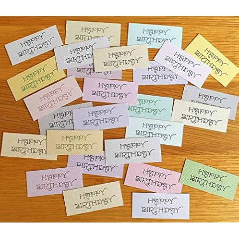 Happy Birthday Polka Dot Background Card Making Sentiments Toppers - Pastel Shades - Pack of 27 Cover