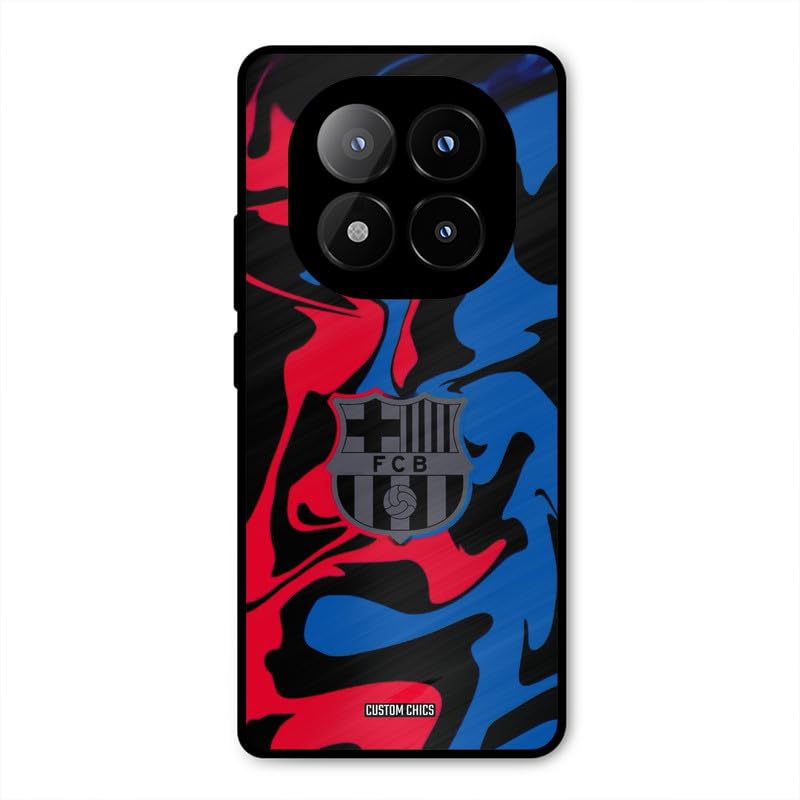 Image of PrintShield FC Barcelona Comic Back Cover for RedmiNote 14 Pro Plus 5G, Shockproof Printed Phone Case with Soft TPU Sides & Anti-Slip Grip