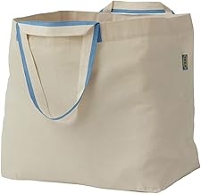 Ikea Unisex-Adult Cotton Durable And Washable Luggage Shopper Tote Bag, Used For Storage Home & Kitchen Items, Max Load 15 Kg, Beige Pack Of 1
