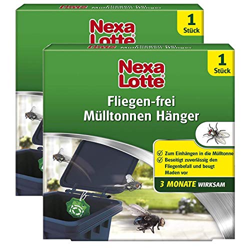Preisvergleich Produktbild Gardopia Sparpack Nexa Lotte Mülltonnenhänger, 3 Monate Langzeitwirkung, mit Zitrusduft gegen Maden & Fliegen, 2 Stück Plus Zeckenzange mit Lupe