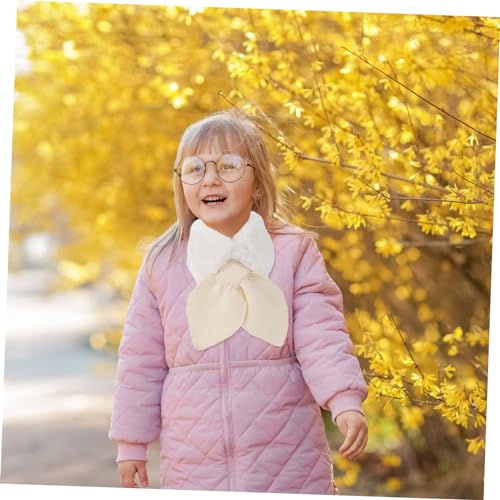 Homoyoyo Plush Cartoon Neck Scarf for Boy Girl Winter Warm Neckerchief for Boys Girls Soft and Skin-friendly Scarf Beige Cozy Cross Neck Collar for Cold Weather2