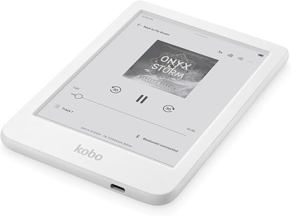 Kobo Clara Colour eReader (White) with Case Bundle (Dusk Blue SleepCover, Case Bundle)