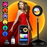 Sunset Lamp Projector,with Alexa Google Assistant,APP Control Smart Sunset Projection Lamp DIY 16...