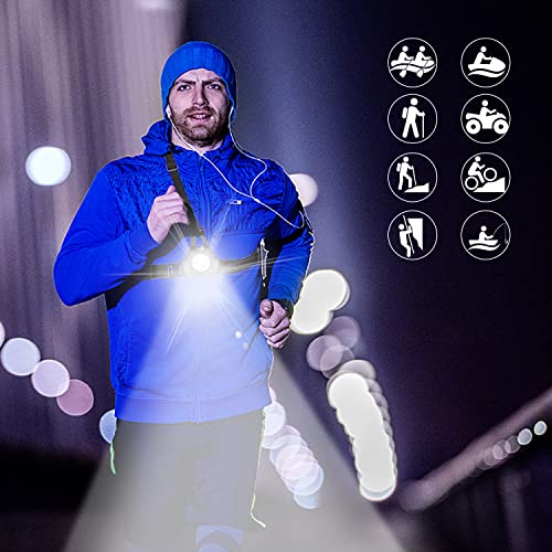 Suptig Outdoor Sports Fotografie Brust Running Light, Nacht Running Lauflicht Nacht Sports Lauflicht Connected Verwendung für Gopro Serie und Action Kamera Built-in Akku Aufladen