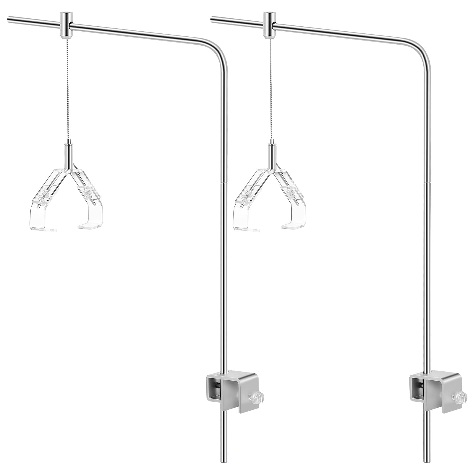 Toddmomy Soporte de Luz Ajustable para Acuario de Aleación de Aluminio, Kit de Accesorios 2 Piezas y 4 Barras, Compatible Acuarios de Agua Dulce y Salada, Adecuado para Iluminación