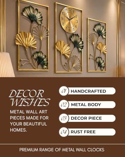 Image of Metal Wall Clock Antique Design Big Wall Clock for Bedroom, Living Room, Stylish Designer Big Unique Clock for Wall