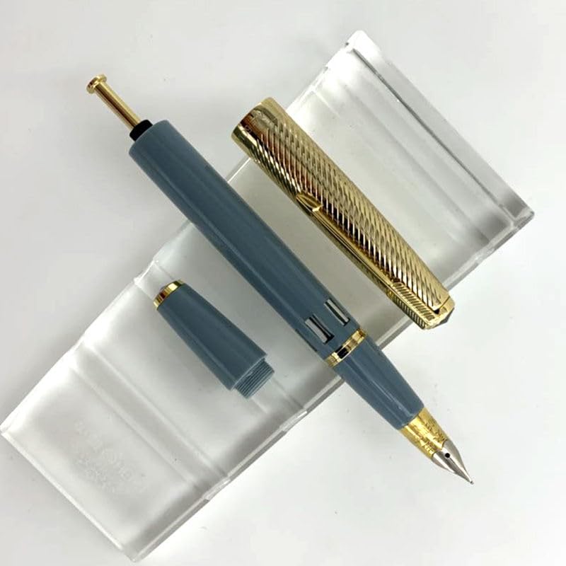 Stylo-plume doré à double pierre bleue pour optimiser vos notes de bureau et d'école