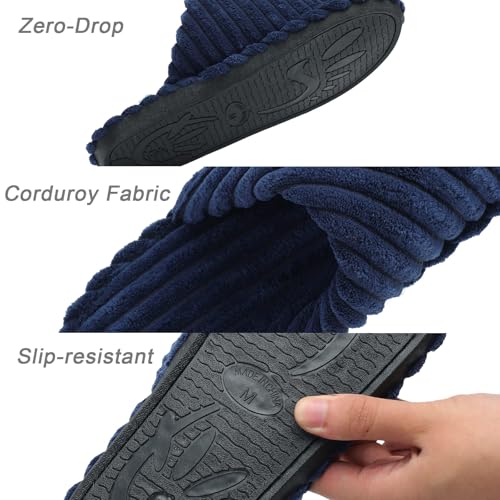 Slippers for Women House Bedroom Corduroy Crossbands Slide Indoor Outdoor Shoes3