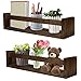 JOLIGAEA 2pcs Estante Pared de Madera, Estantes flotantes de Pared, Baldas Flotantes Rústicas como Organizador de Baño, Cocina, Salon y Entrada