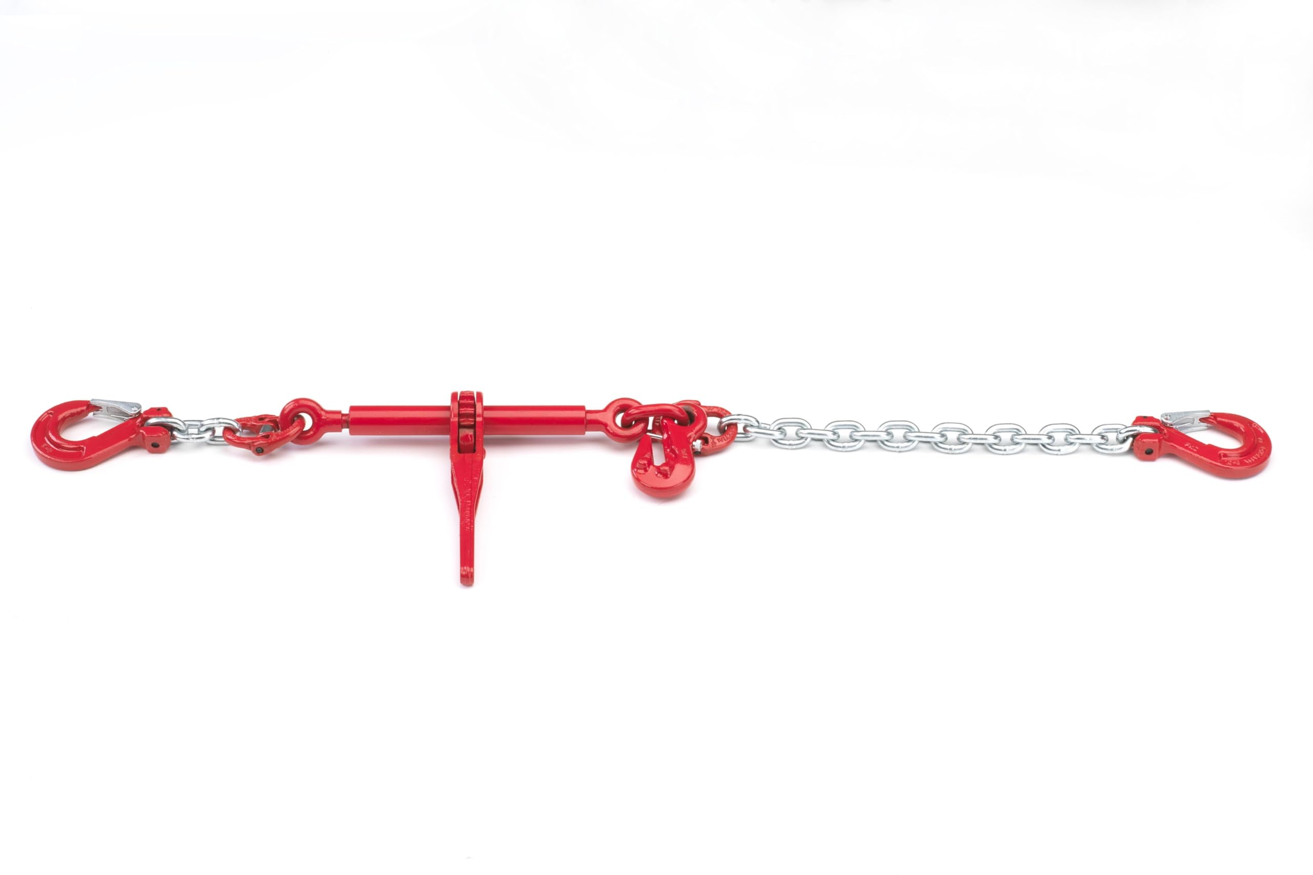 Sistema di ancoraggio 8 mm Ø, GK 8, disponibile da 1 a 4 m di lunghezza utile, un pezzo con morsetto a cricchetto integrato (con dispositivo di bloccaggio) e gancio di accorciamento in nero o zincato