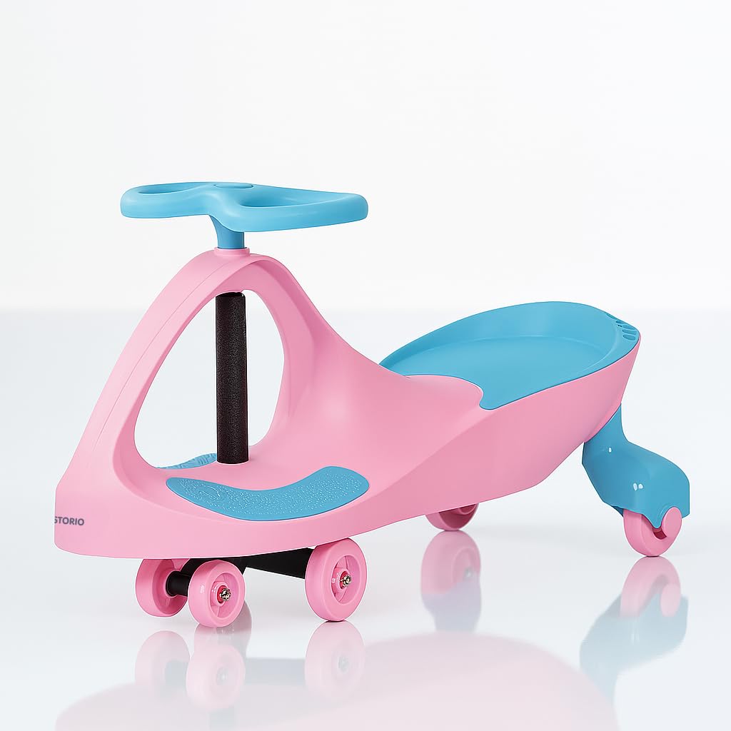 Storio Boomer Kids Magic Swing Car Twister Ride On | Toy Car with PU Wheels | Toy Car for 3 to 5 Years | Push Ride on Baby Car,100 Kg Capacity | Birthday Gift for Kids Boys and Girls - Pink