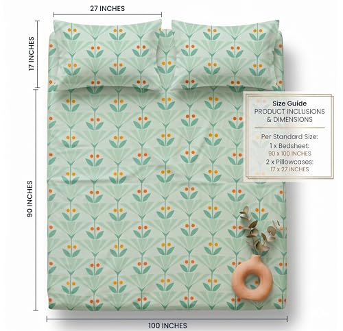 Image of HOMEKART 210 TC Premium Cotton Double Bed Bedsheet with 2 Pillow Covers | Double Bed Sheet Set | Soft, Breathable, Skin Friendly, Wrinkle Resistant & Fade Resistant |228 x 254 cm | Bedding for Home