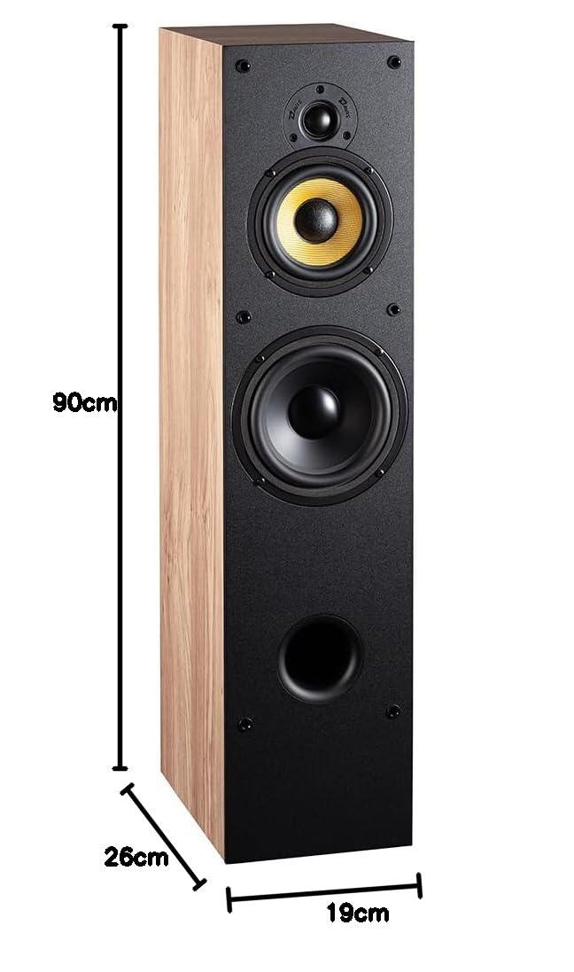Davis Acoustics Mia 200 Chêne Clair - Colonne 3 Voies/3 Haut-parleurs - Enceinte Vendue à la Paire