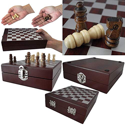 Kit acessorios p/vinho + mini xadrez luxo marrom CBRN01408 - Commerce Brasil