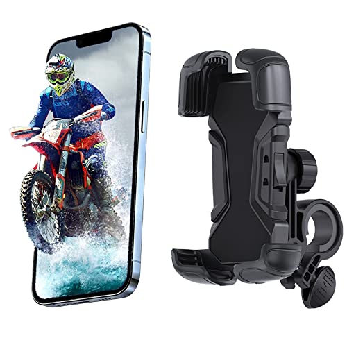 Waytonn Bicycle Mobile Phone Holder, Motorcycle Phone Mount Anti-Shake Cycling Handlebar Cell Phone Clamp for iPhone 14 Plus/Pro Max, 13 Pro Max, S9, S10 and More 4.7