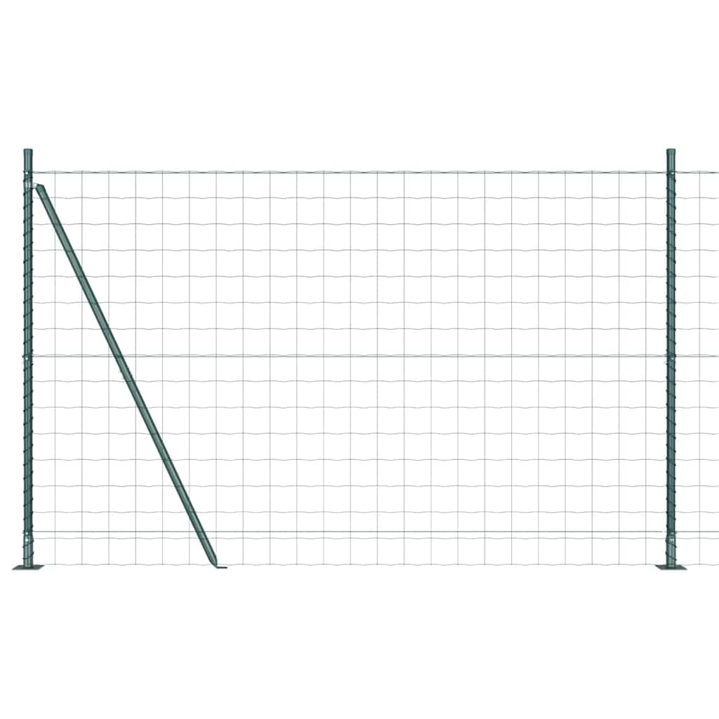 Green Steel Fence Panel with Posts 1.5 x 10 m Outdoor Garden Boundary Kit Weather Resistant Sturdy Security Barrier Customizable Setup for Terrace Pet Enclosure Modern Style