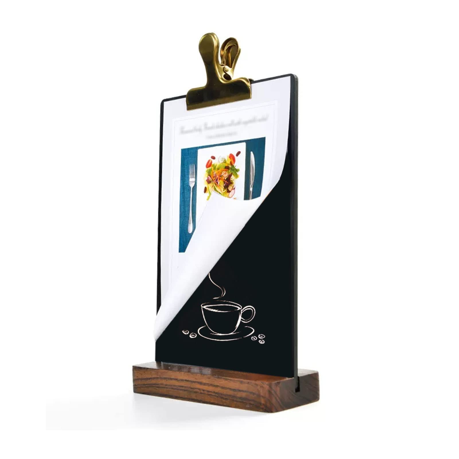 Pizarra De Mesa con Soporte De Madera Y Clip De Carteles De Latón, Tablero De Menú, Letreros De Comida, Decoración De Mesas para Fiestas, Bodas, Bares Y Restaurantes (Color : 10PACK)