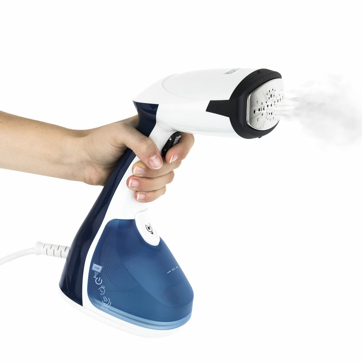 H.Koenig Stiratore Verticale STM10 Portatile,Ergonomico,Pratico,Autonomia Illimitata,250L, Vapore Continuo 24g/min,Inox,Pronto in 35 secondi,1640W