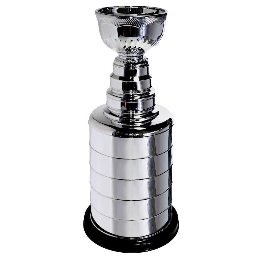 LNGODEHO 10inch Silver Ice Hockey Champion Trophy, Miniature Stanley Cup Replica, Chrome Silver Hockey Fans Players Coaches Collectors Gift