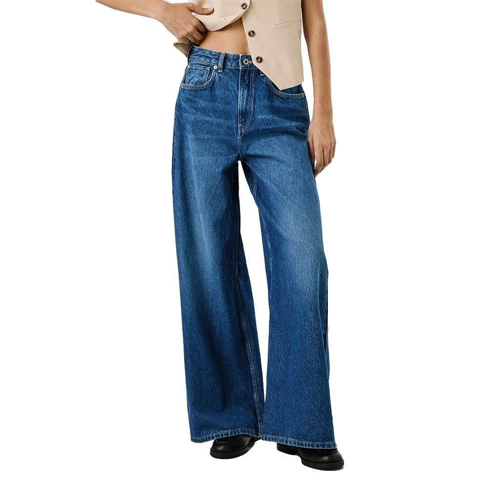 Pepe Jeans Women's Wide Leg Jeans UHW JAIMY Jeans, Blue(Denim-4A3), 25W/32L