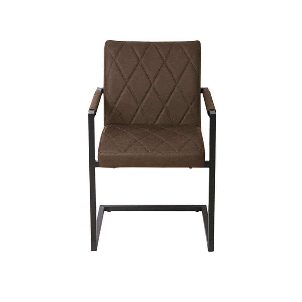 CLIPOP Lot de 2 chaises de Salle à Manger en Simili Cuir Fauteuil de réunion pour Salle à Manger Salon mobilier de Bureau Marron