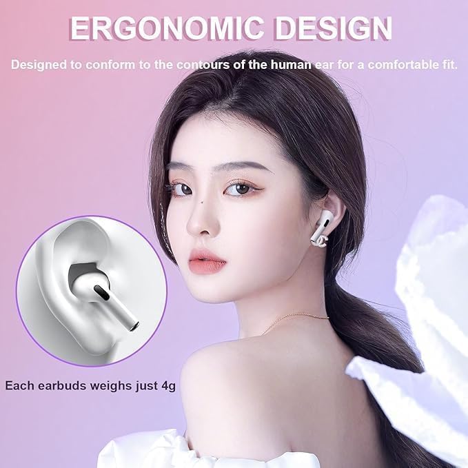 ear buds Wireless Earbuds AirBuds Pods 2026 New Bluetooth Headphones with Noise Reduction,in-Ear Ear Buds Sport Earphones IPX7 Waterproof Auto Pairing Fast Charging Headsets,for Android/IOS/AirPods - 5