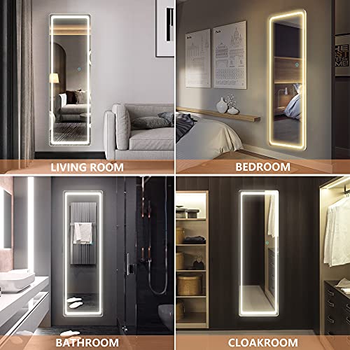 LVSOMT FullLength Mirror with LED Lights, 47"x14" Full Body Lighted