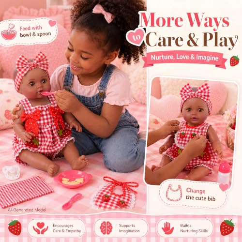 Set muñecas bebé negras 15 pulg. vinilo realista miniatura 4