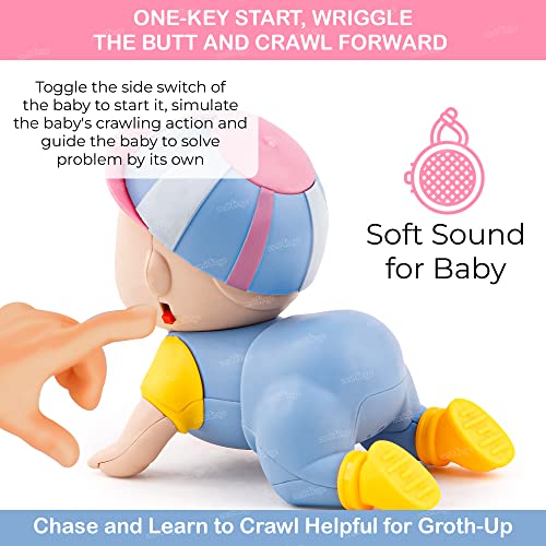 Image of Zest 4 Toyz Musical Toys for Babies Crawling Baby Toy with Soft Music Sound Toy for Kids Boys Girls (Pack of 1) Blue (Battery Included)