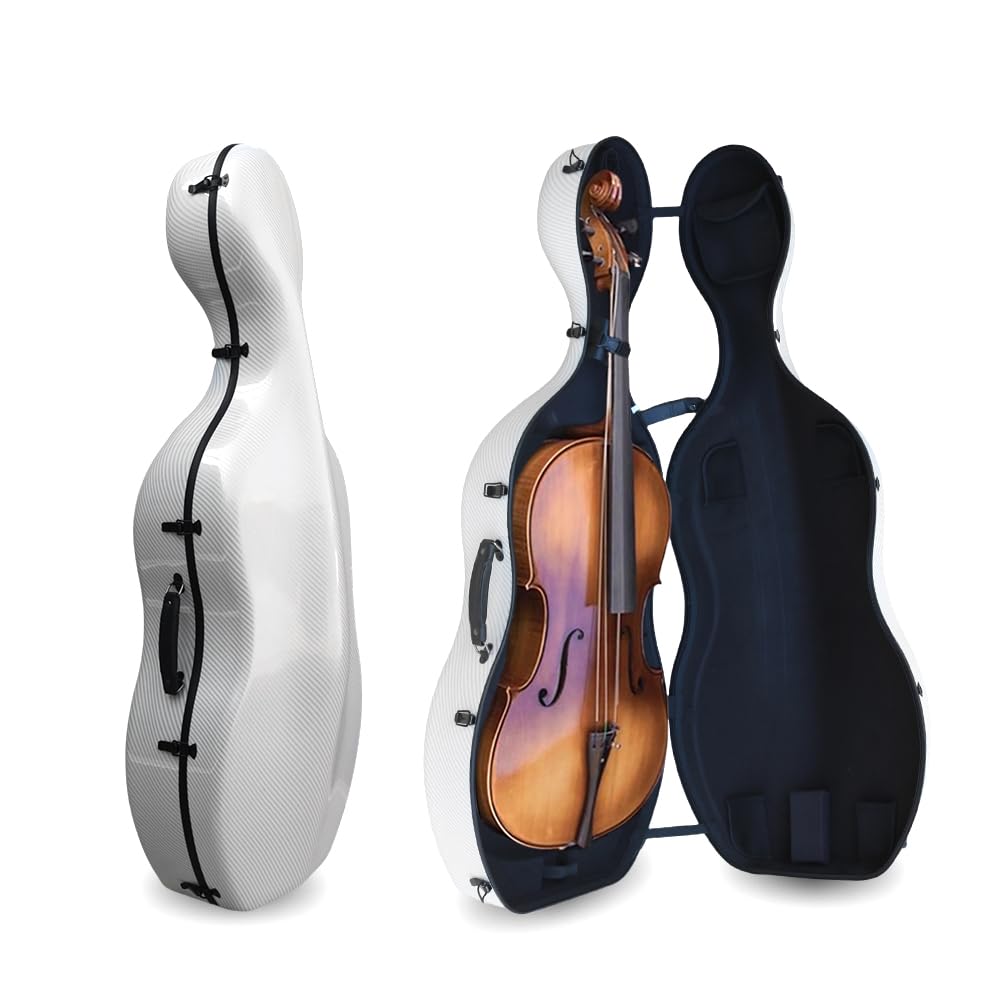 Custodia professionale per violoncello 4/4 in fibra di carbonio, ultra leggera, resistente, custodia da viaggio per violoncellisti, musica, studenti, impermeabile, antiurto, con cinghie