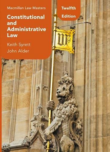 Constitutional and Administrative Law: 23 (Macmillan Law Masters)