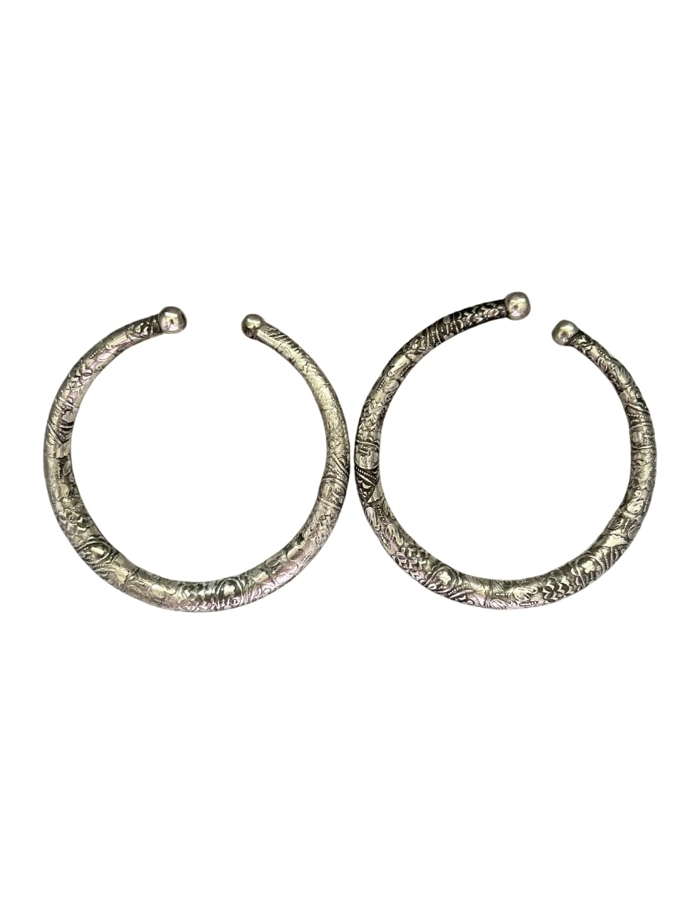 Duck Design Oxidized Adjustable Kada Anklet Pair of 2 for Women-image-31