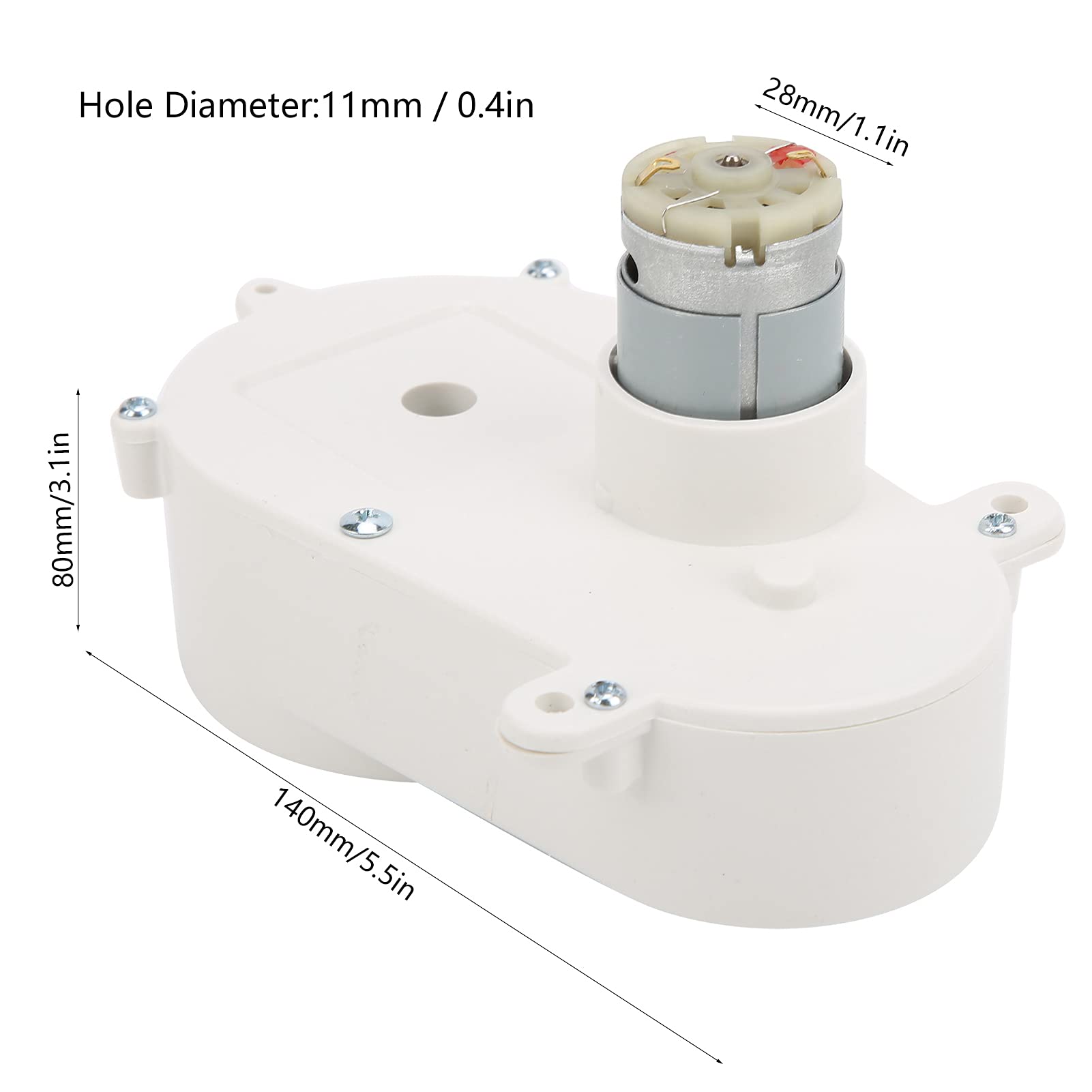 NDNCZDHC Electric Motor Gear Box 12V 5600RPM Kids 550 ATV Ride On Car Toy Parts Mechanical Equipment, 140 x 80mm