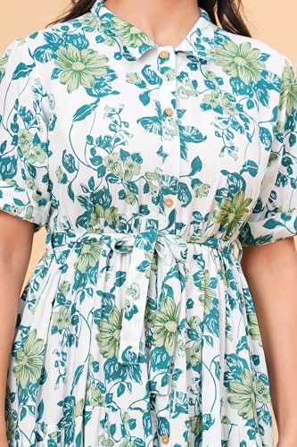 Image of Women's Stylish Floral Printed One-Piece Maxi Dress for Women - Elegant Long Dress