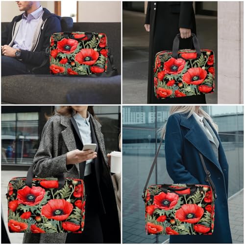 Bolsa para Laptop Roja con Estampado Floral 13-16 pulgadas miniatura 7
