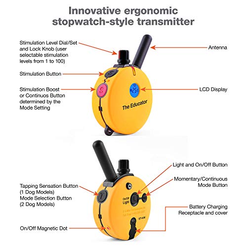 image for Educator ET-402 Two Dog 3/4 Mile E-Collar Remote Dog Training Collar W