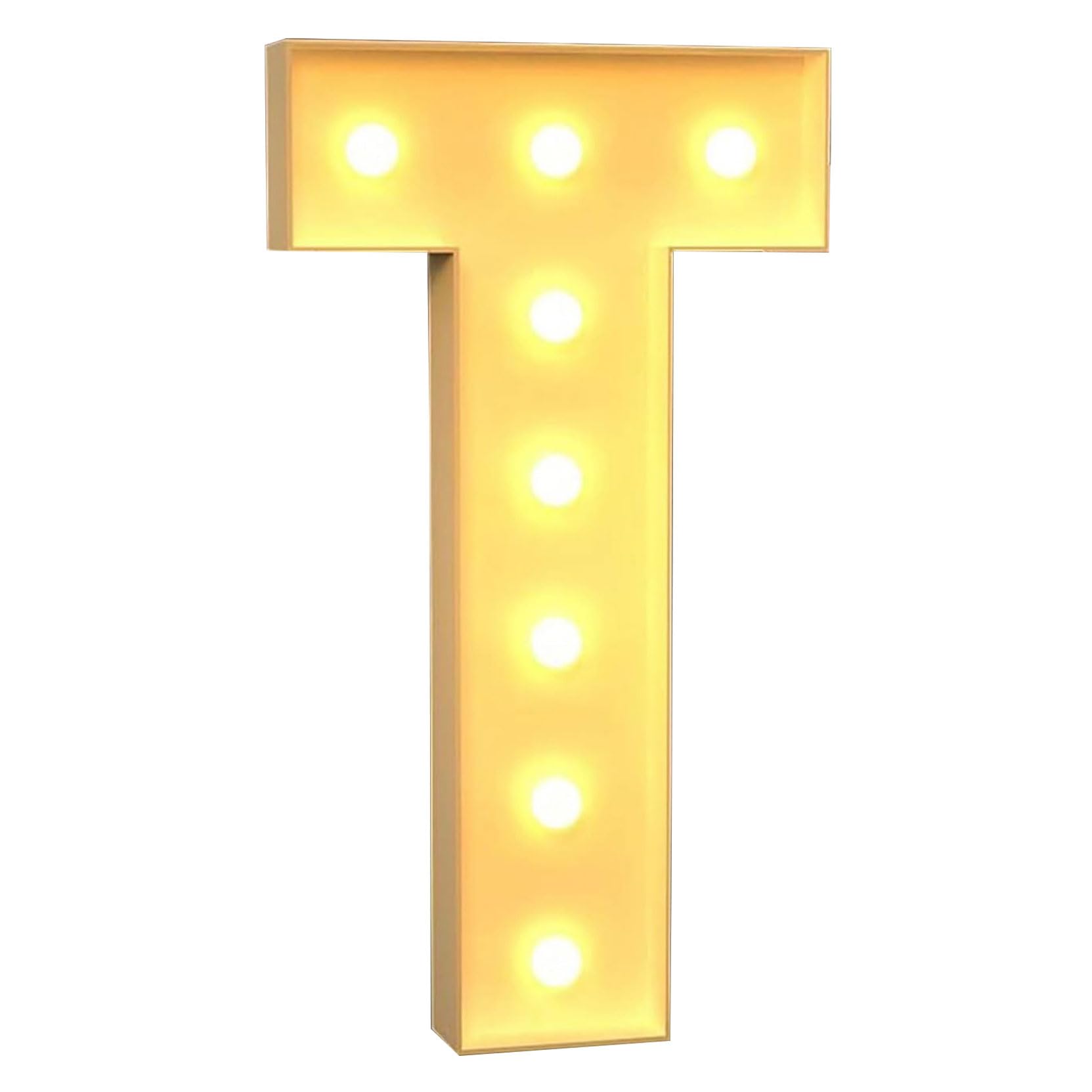 100cm-3.3ft Large Decorative LED Light Up Letter T, Marquee Light Up Sign, Mosaic Letters for Balloons for Birthday Wedding Party Valentine's Day — image 1