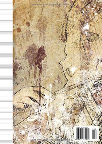Notenheft: 120 Seiten | DIN A4 Format | 14 Systeme pro Seite | Blanko Notenblock | Großes Format für Musiker
