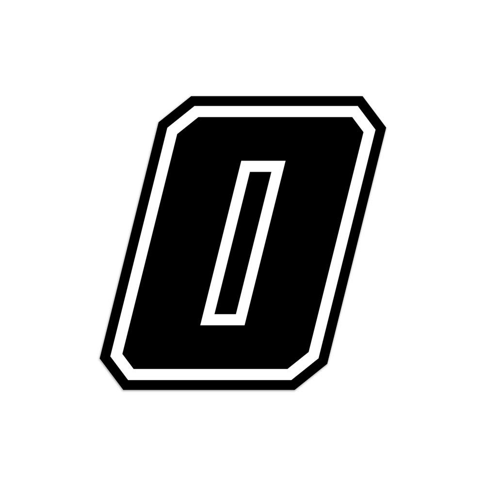 4R Quattroerre.it 13370 Racing Number 0 Moto GP, Black, 10 x 10 cm