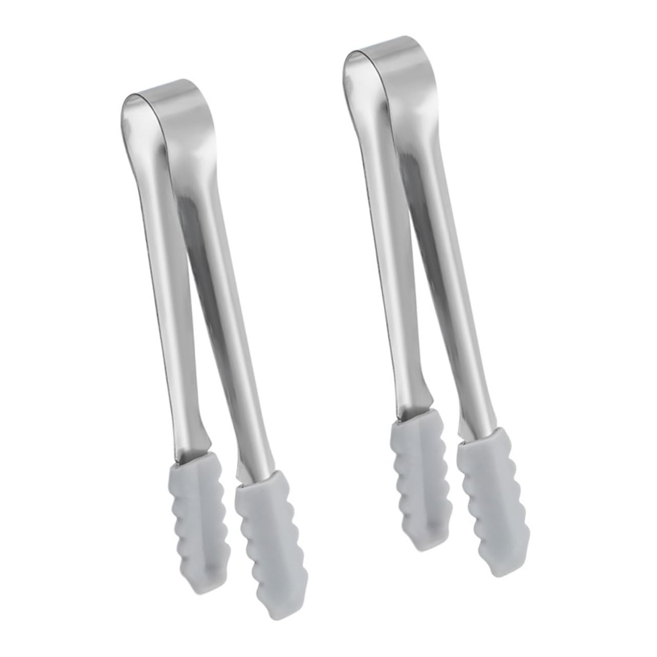 CONGARTENO 2pcs Ice Cube Tongs Pasta Tong Frying Tong Coffee Tong Bread Tong Candy Tong Appetizer Tong Fruit Tong Grilling Tong Sugar Cube Tong Snack Tong Ice Serving Tong Silver