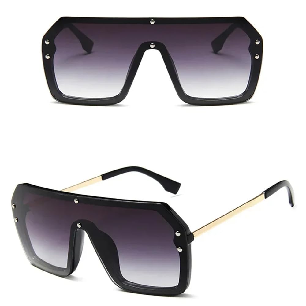 Occhiali da Sole Senza Montatura per Donna Occhiali da Sole da Uomo Oversize con Specchio e Guida Sfumata
