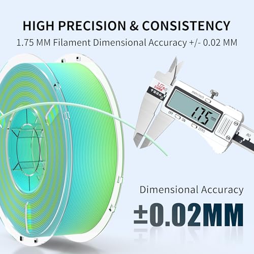 Image of RAMBERY Matte Rainbow 3D Printing Filament Fast Color Change, Multi-Color PLA Filament for Most FDM 3D Printer, 1.75mm 1kg(2.2lbs), Matte Rainbow Blue-Green