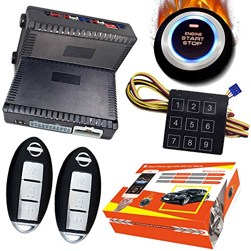 ZERTRAN Smart Security Car Alarm Passive Keyless Entry Auto Central Lock Push Button Remote Car Engine Start Stop for Nissan 1100NS
