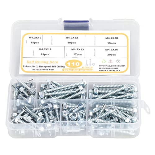 110 Pzs Tornillos M4.2 Autoperforantes Hexagonal