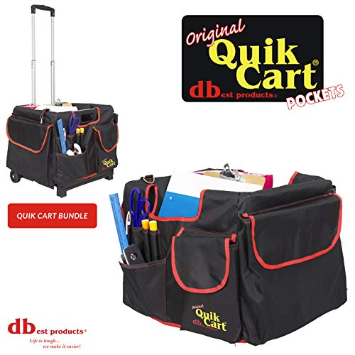 dbest products Quik Cart Pockets Caddy Organizer Teacher Tote Mobile Tool Storage Fabric Cover Bag, Black - Image 2