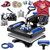VEVOR Heat Press Machine 8 in 1 Combo 15x12 Inch, 360° Swing Away Digital Tshirt Press Machine, Clamshell Sublimation Heat Press for Printing T-Shirt Hat Mug Plate Vinyl, Heat Transfer Projects