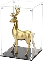 Vista 18 de Caja de exhibición de acrílico transparente de montaje simple con base negra, soporte elevador para figuras y accesorios de juguetes removibles